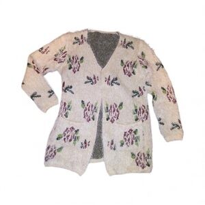 Cream & Floral SUPER Luxurious Sweater L/XL